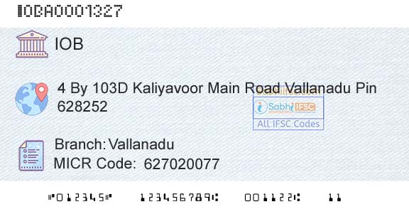 Indian Overseas Bank VallanaduBranch 