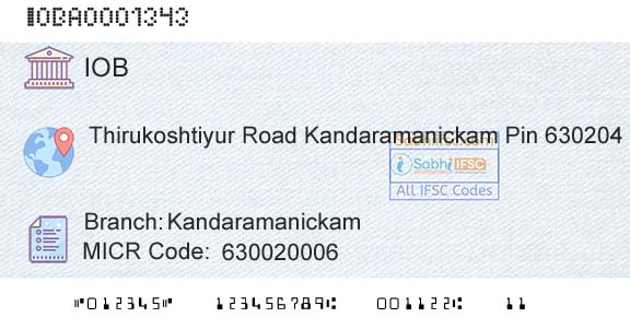 Indian Overseas Bank KandaramanickamBranch 