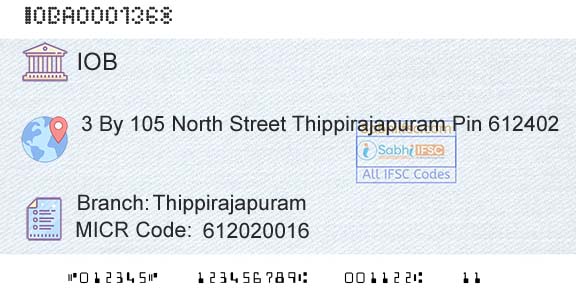Indian Overseas Bank ThippirajapuramBranch 