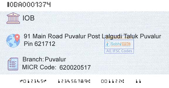 Indian Overseas Bank PuvalurBranch 