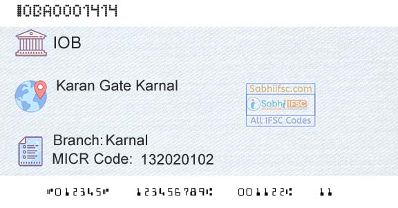 Indian Overseas Bank KarnalBranch 