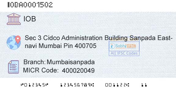 Indian Overseas Bank MumbaisanpadaBranch 
