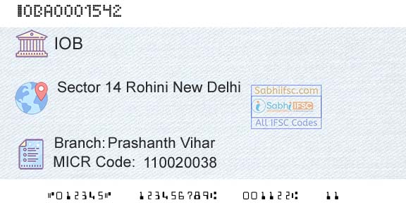 Indian Overseas Bank Prashanth ViharBranch 