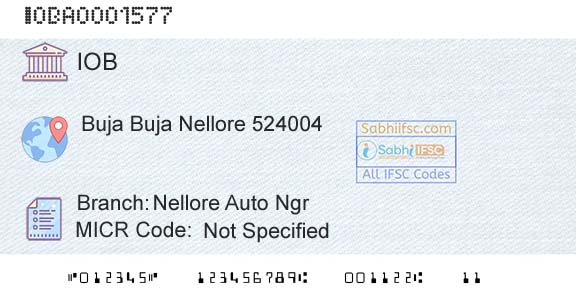 Indian Overseas Bank Nellore Auto NgrBranch 