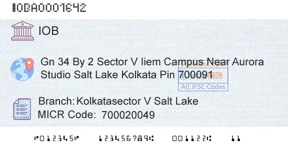 Indian Overseas Bank Kolkatasector V Salt LakeBranch 