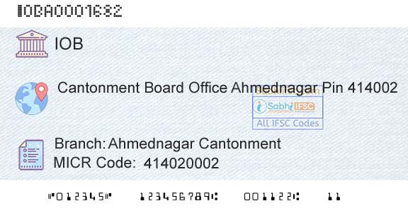 Indian Overseas Bank Ahmednagar CantonmentBranch 