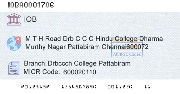 Indian Overseas Bank Drbccch College PattabiramBranch 