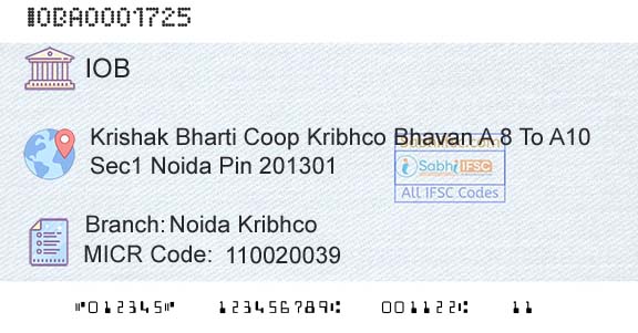 Indian Overseas Bank Noida KribhcoBranch 