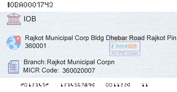 Indian Overseas Bank Rajkot Municipal CorpnBranch 