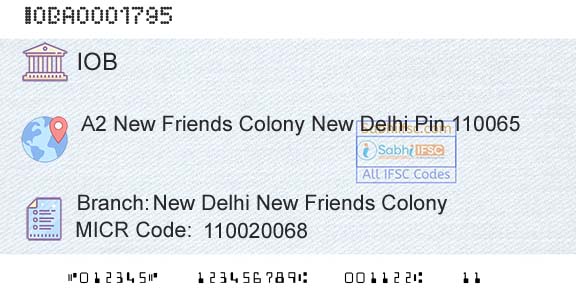 Indian Overseas Bank New Delhi New Friends ColonyBranch 