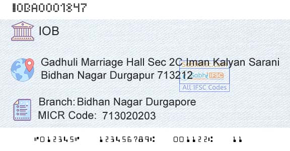 Indian Overseas Bank Bidhan Nagar DurgaporeBranch 