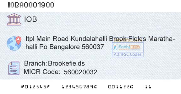 Indian Overseas Bank BrookefieldsBranch 