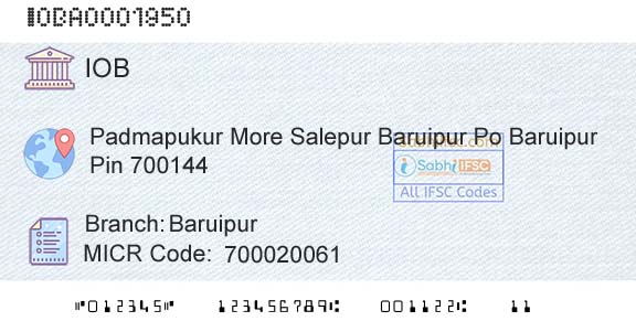 Indian Overseas Bank BaruipurBranch 