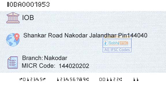 Indian Overseas Bank NakodarBranch 