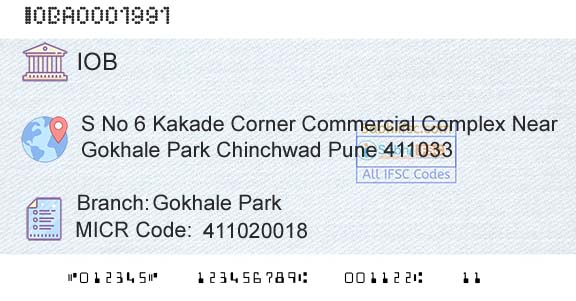 Indian Overseas Bank Gokhale ParkBranch 
