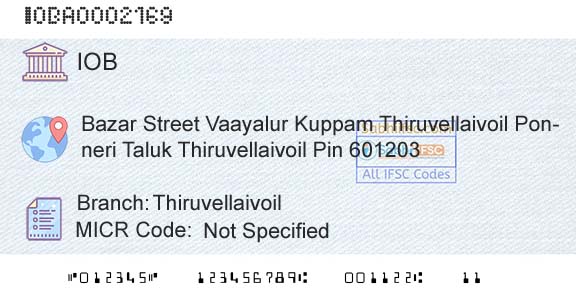 Indian Overseas Bank ThiruvellaivoilBranch 
