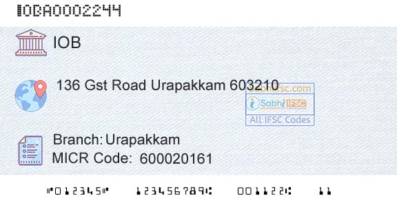 Indian Overseas Bank UrapakkamBranch 