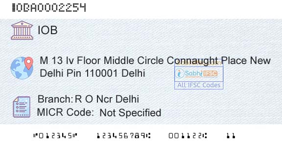 Indian Overseas Bank R O Ncr DelhiBranch 