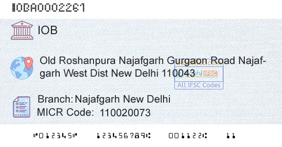 Indian Overseas Bank Najafgarh New DelhiBranch 