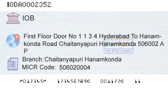 Indian Overseas Bank Chaitanyapuri HanamkondaBranch 