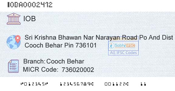 Indian Overseas Bank Cooch BeharBranch 