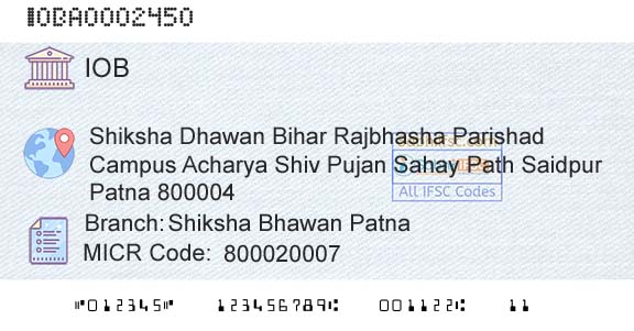 Indian Overseas Bank Shiksha Bhawan PatnaBranch 