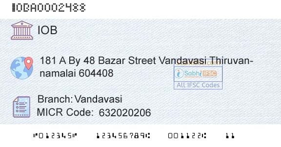 Indian Overseas Bank VandavasiBranch 