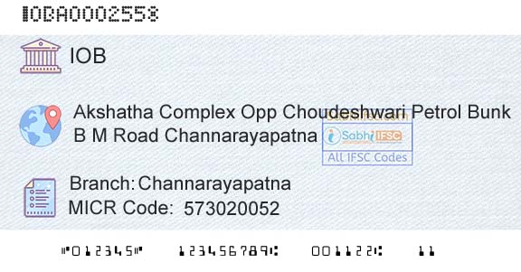 Indian Overseas Bank ChannarayapatnaBranch 