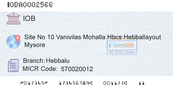 Indian Overseas Bank HebbaluBranch 