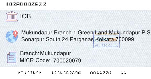 Indian Overseas Bank MukundapurBranch 