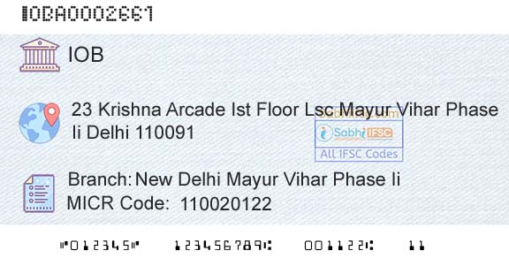 Indian Overseas Bank New Delhi Mayur Vihar Phase IiBranch 