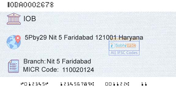 Indian Overseas Bank Nit 5 FaridabadBranch 
