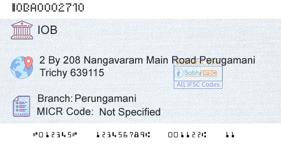 Indian Overseas Bank PerungamaniBranch 