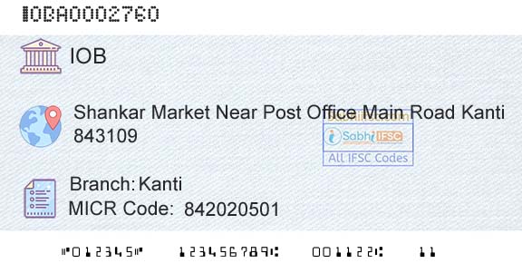 Indian Overseas Bank KantiBranch 