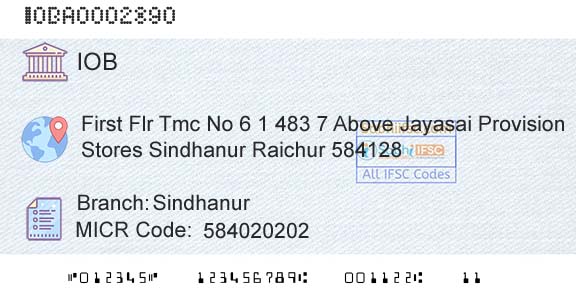 Indian Overseas Bank SindhanurBranch 