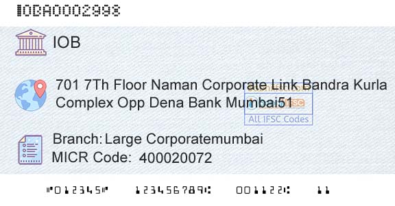 Indian Overseas Bank Large CorporatemumbaiBranch 