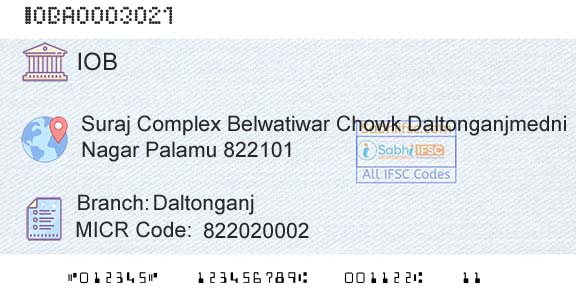 Indian Overseas Bank DaltonganjBranch 