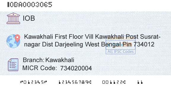 Indian Overseas Bank KawakhaliBranch 