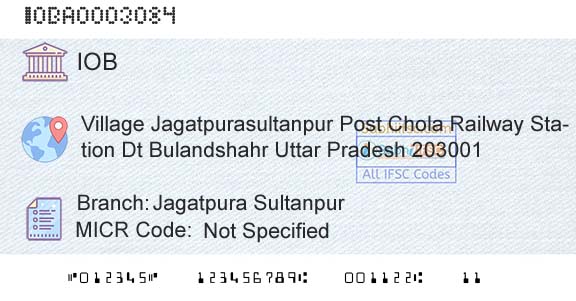 Indian Overseas Bank Jagatpura SultanpurBranch 
