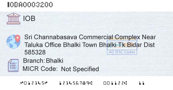 Indian Overseas Bank BhalkiBranch 