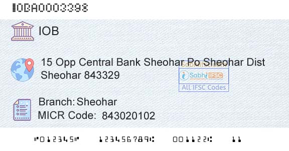 Indian Overseas Bank SheoharBranch 