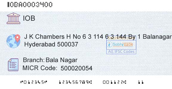 Indian Overseas Bank Bala NagarBranch 
