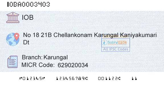 Indian Overseas Bank KarungalBranch 