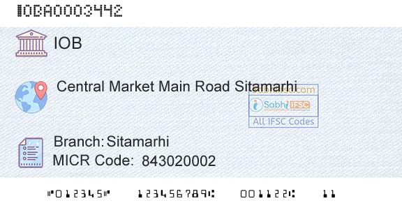 Indian Overseas Bank SitamarhiBranch 