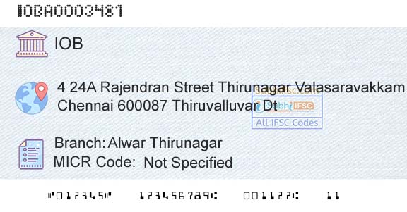 Indian Overseas Bank Alwar ThirunagarBranch 