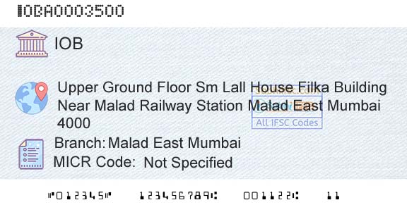 Indian Overseas Bank Malad East MumbaiBranch 