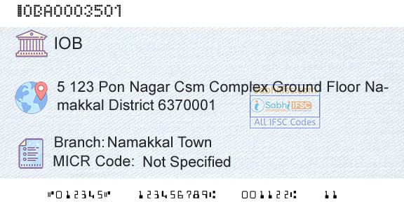 Indian Overseas Bank Namakkal TownBranch 