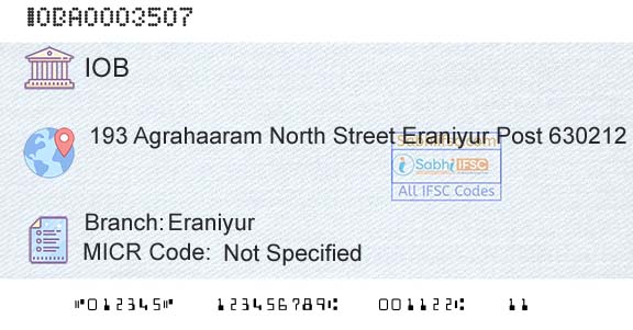 Indian Overseas Bank EraniyurBranch 