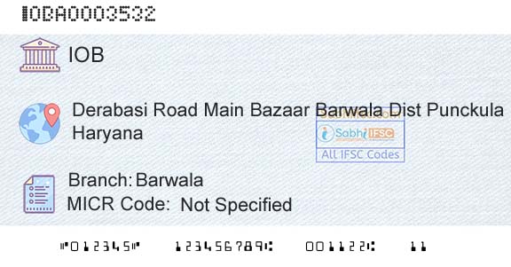 Indian Overseas Bank BarwalaBranch 