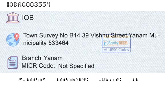 Indian Overseas Bank YanamBranch 